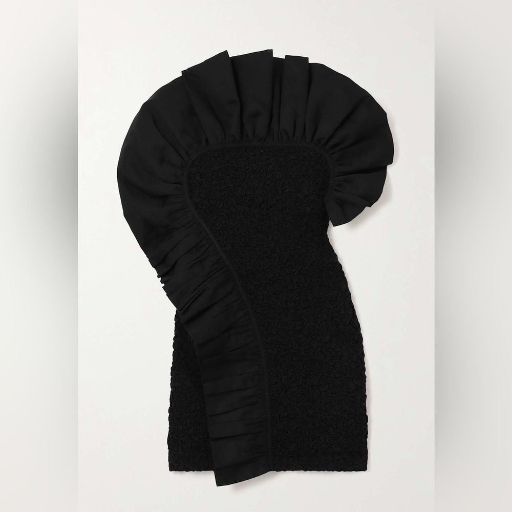 EUC MARA HOFFMAN BLACK POPCORN ALYCIA MINI DRESS $650 S - Picture 3 of 13